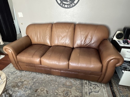 Brown leather seater sofa - brown,