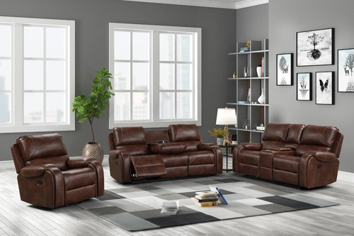 Oversized 3pc brown sofa - 3pc,