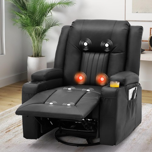 Black massage recliner chair - recliner,