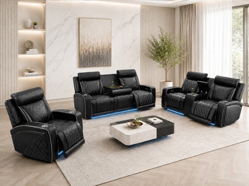 New led power recliner 3pc - led,
