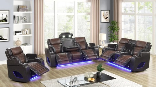 New brown led power - new, recliner