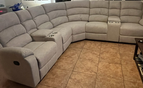 Gray fabric reclining - fabric,