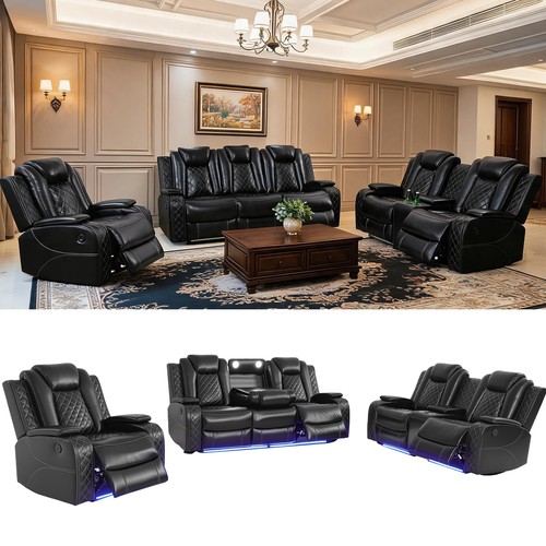 Led power recliner sofa - led,