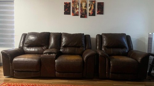 Reclining sofa set pic - sofa,